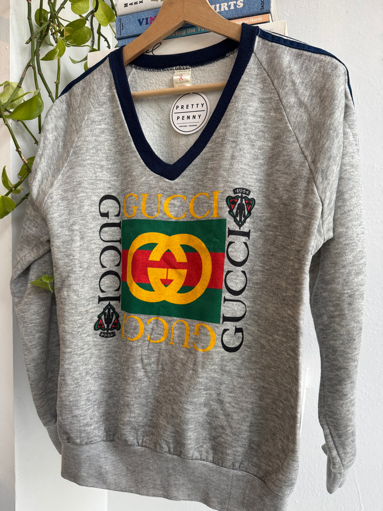 Faux on vintage raglan sweatshirt