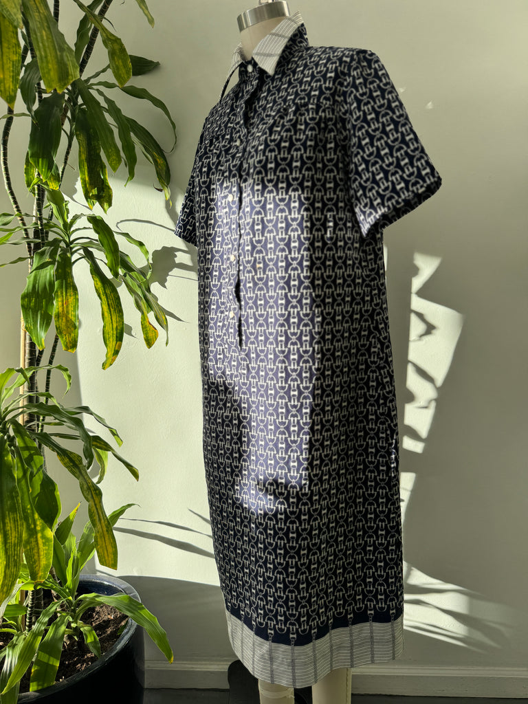 Vintage chain link novelty print dress