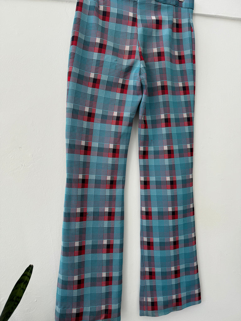 Handmade high waist plaid pants waist “30/32”