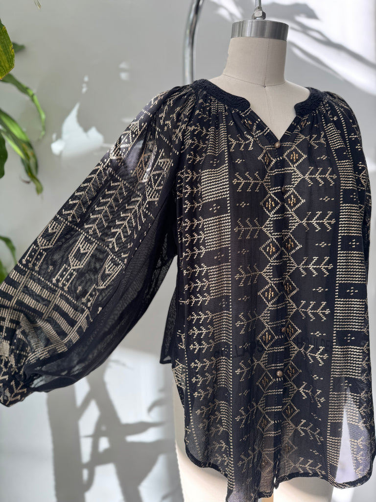 New Romantics mesh and hand painted top