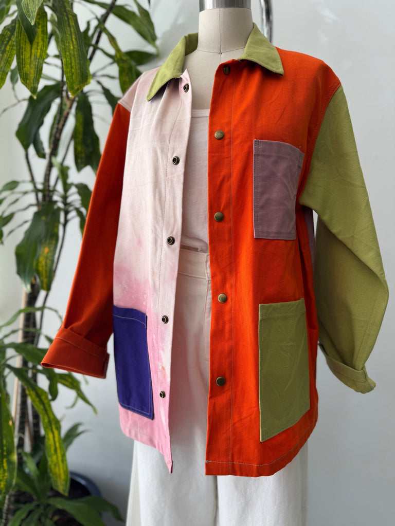 Patchwork chore coat