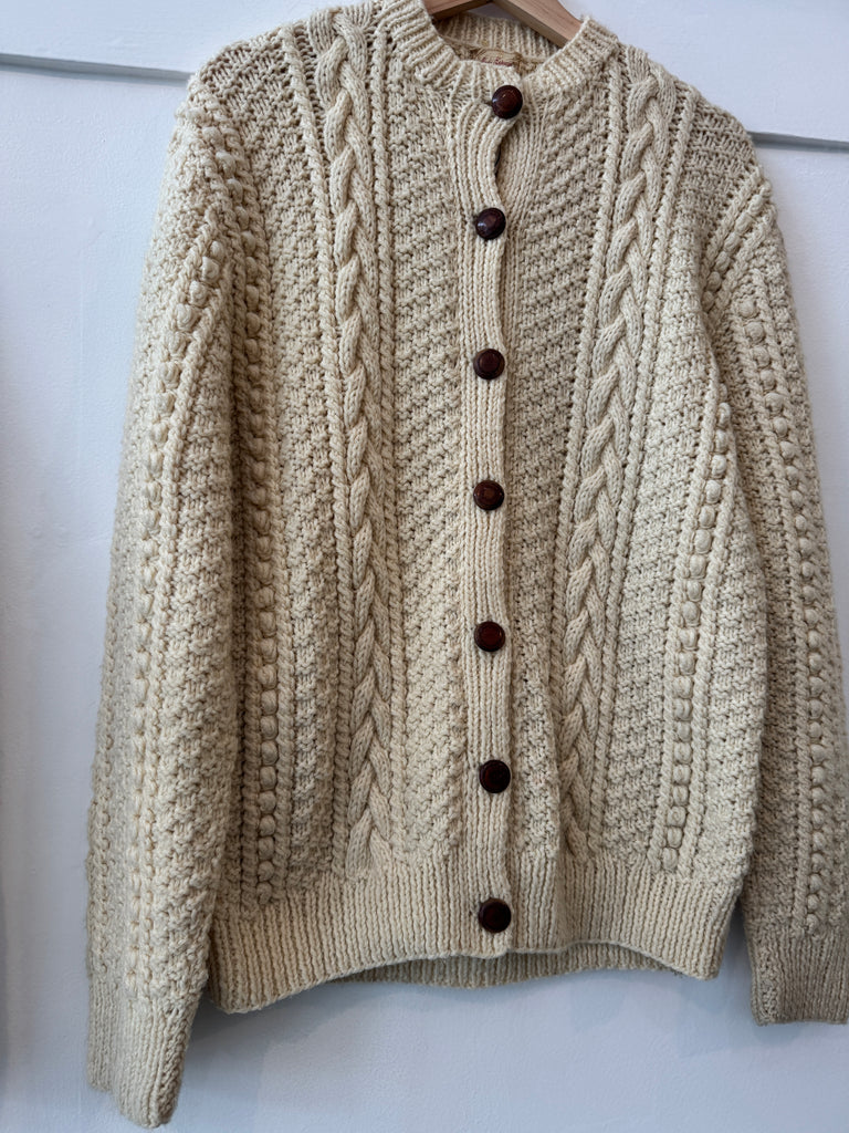 Vintage wool knit cardigan outerwear