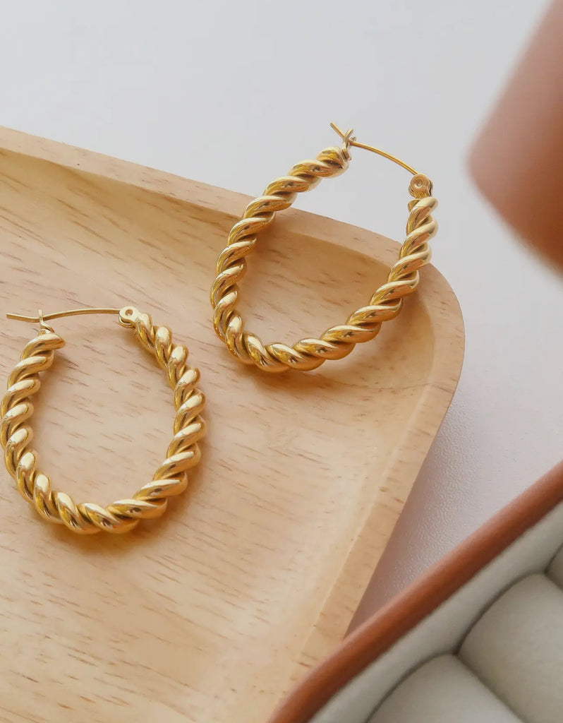 Braided hoop earrings