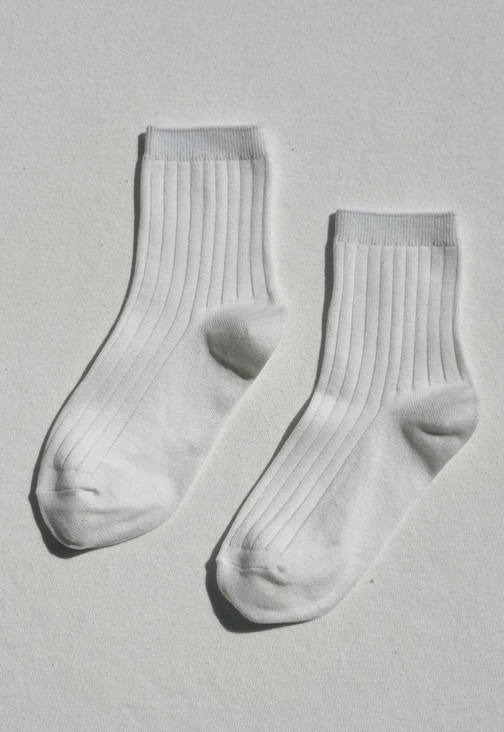 Le Bon Shoppe | her socks | cotton ribbed | white