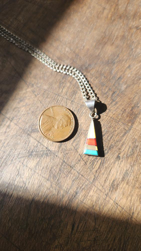 Sterling silver Zuni stone pendant