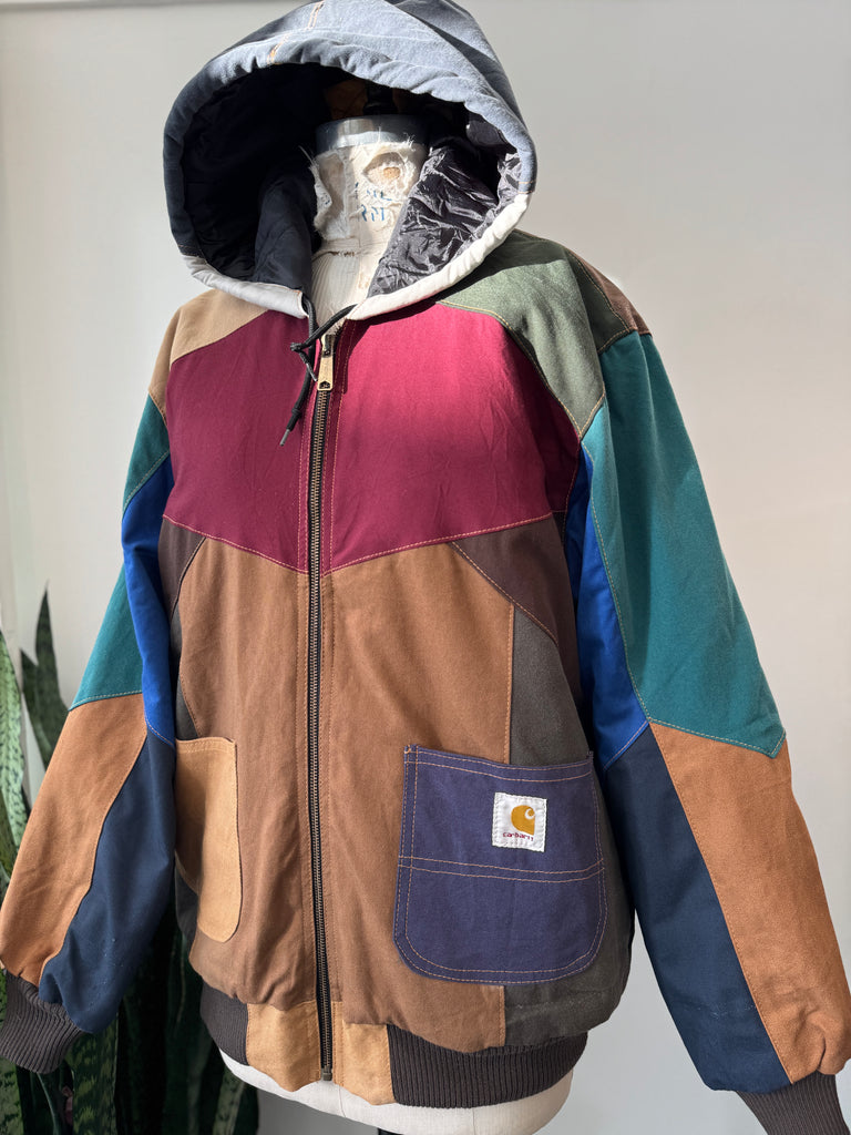 Carhartt patchwork jacket with hood