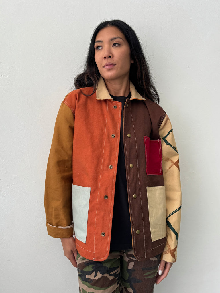Handmade upcycled patchwork chore coat