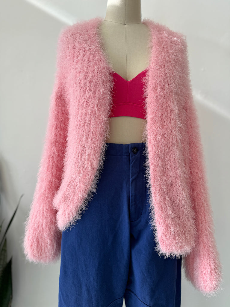 Fuzzy pink outerwear