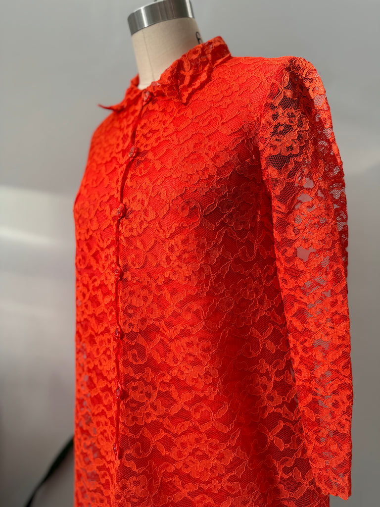 Vintage tangerine lace dress