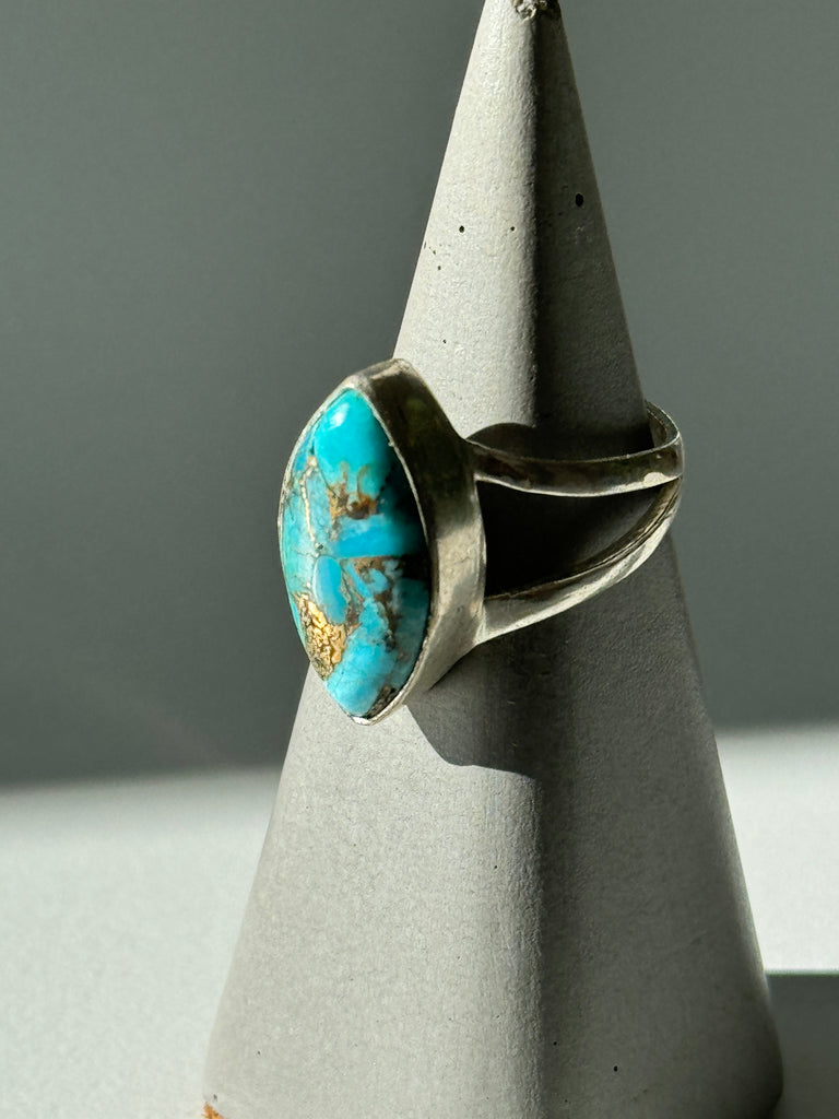 Turquoise and sterling silver ring size 7.5