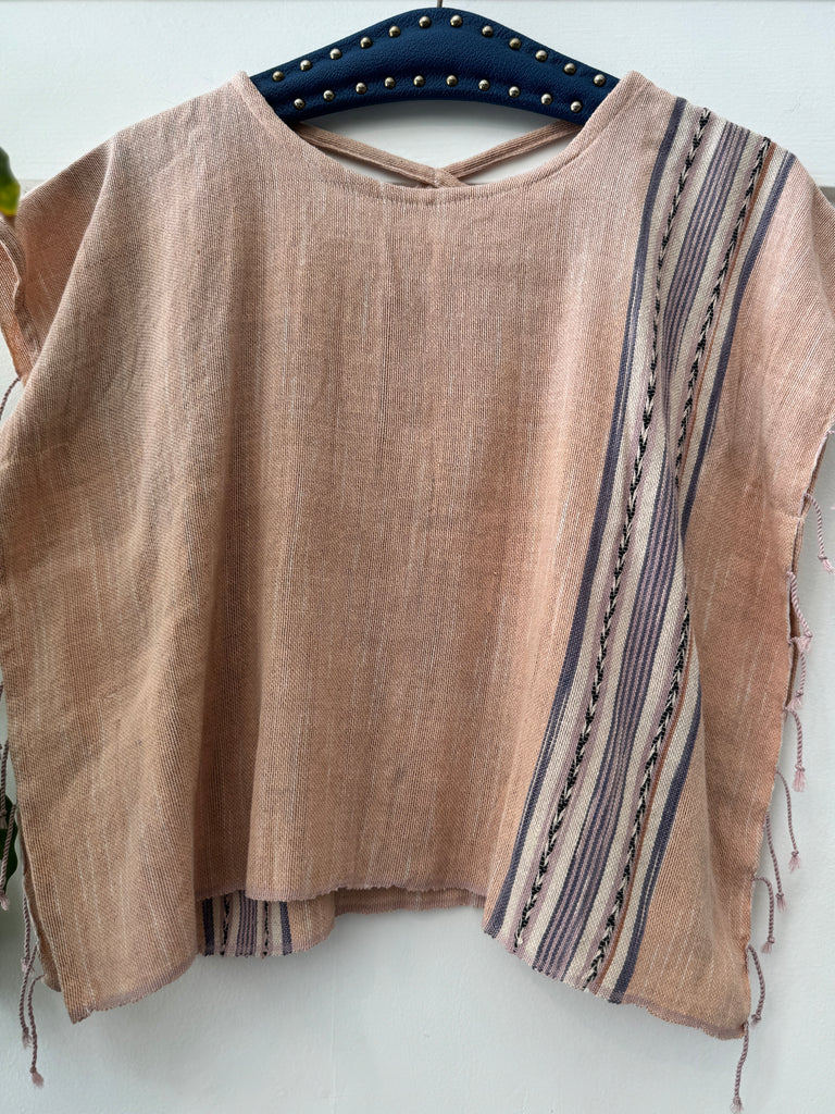 Woven cotton cropped box top