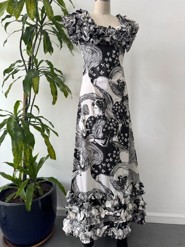 Vintage Allen Akena handmade dress