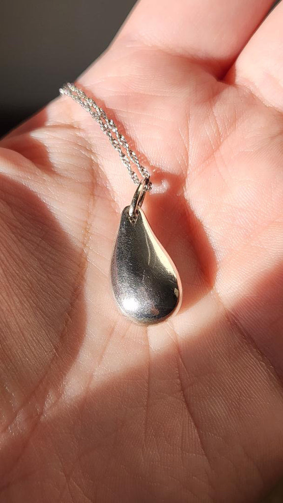 Vintage sterling chunky teardrop pendant