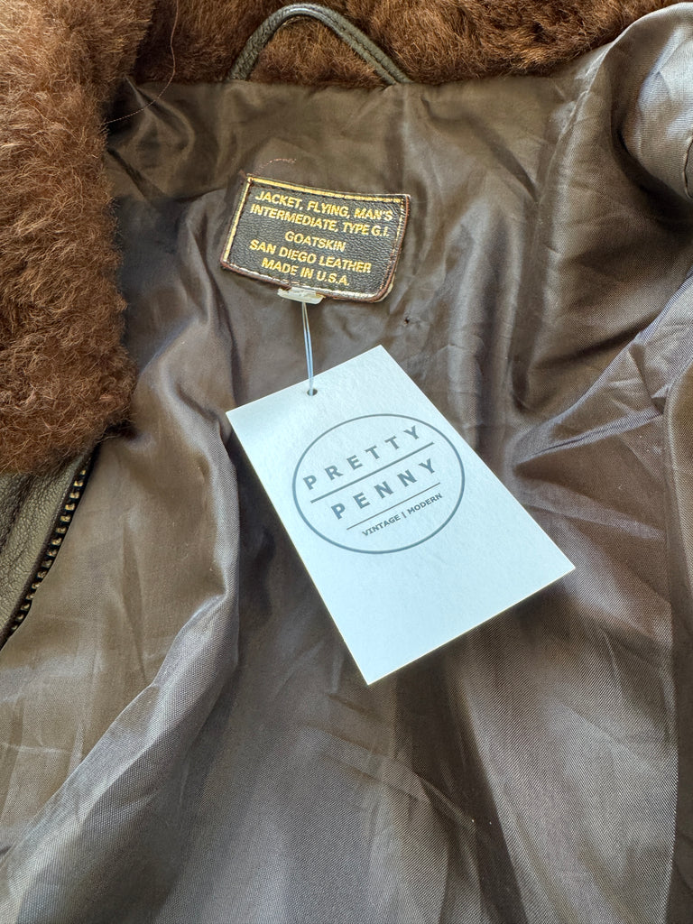 Vintage leather bomber jacket