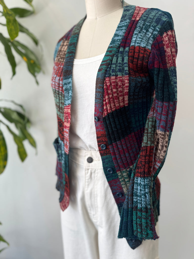 1970’s space dye cardigan sweater