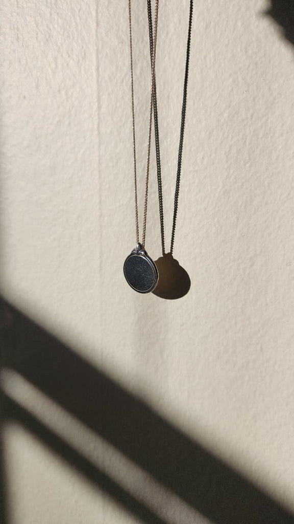 Vintage circular sterling medallion necklace