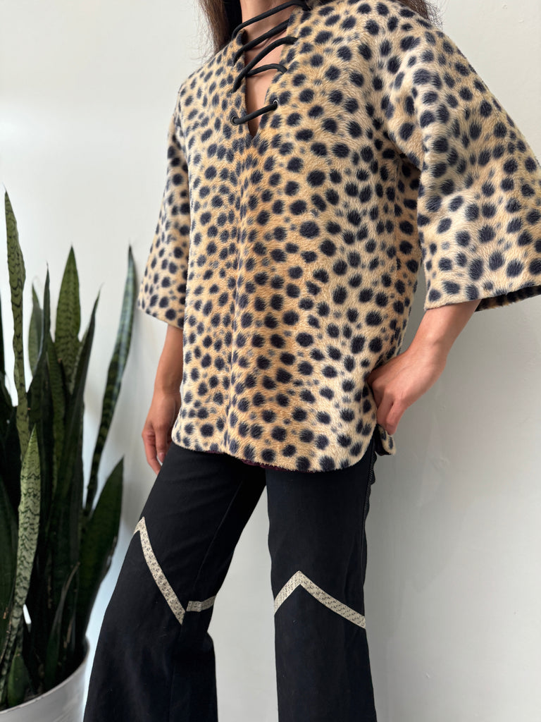 Vintage textured animal print Top