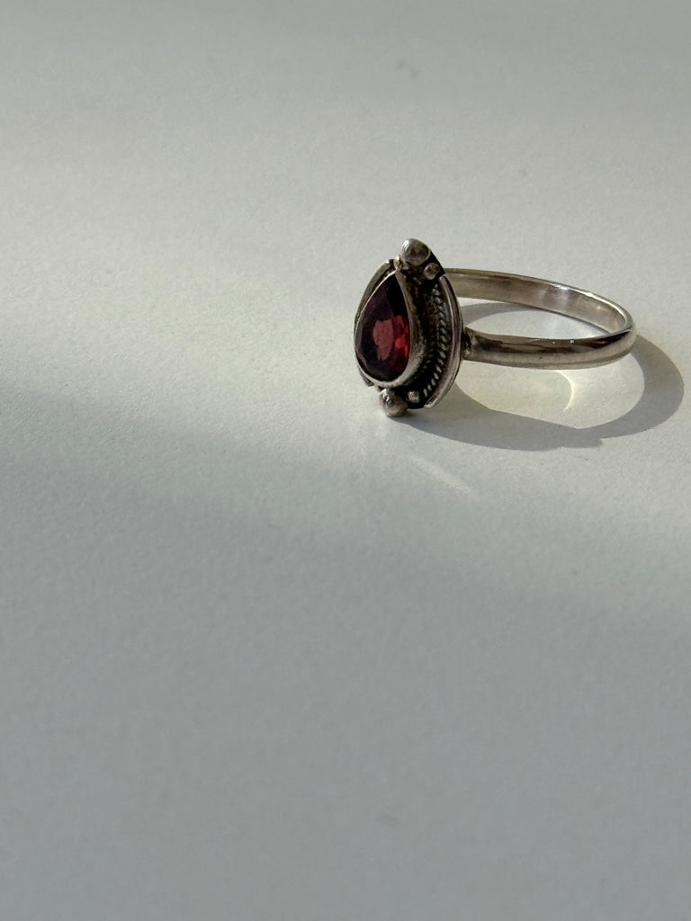 Sterling silver and garnet ring size 9