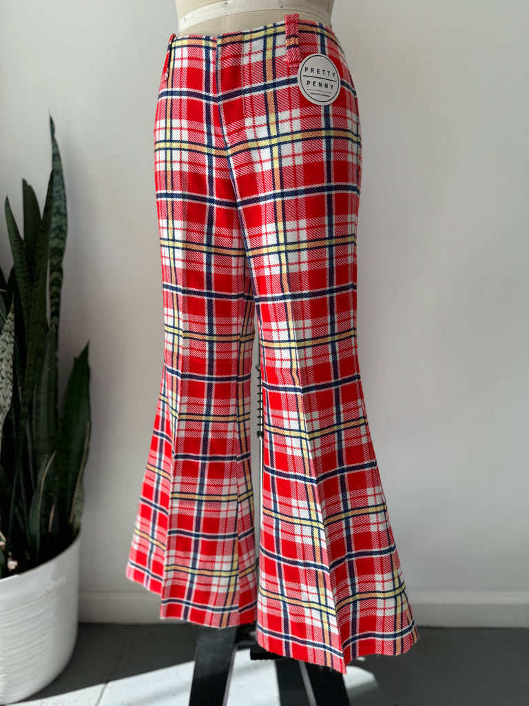 Vintage plaid bell bottoms low waist “32”