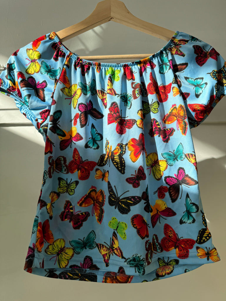 Vintage butterfly print top