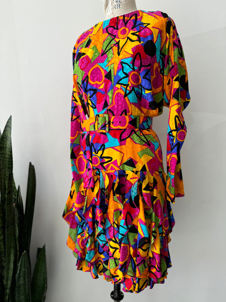 vintage maximalist silk dress