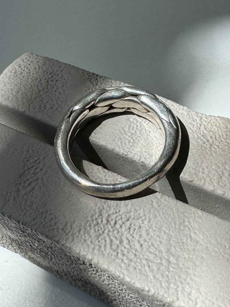 Sterling silver braided flat ring size “6.25”