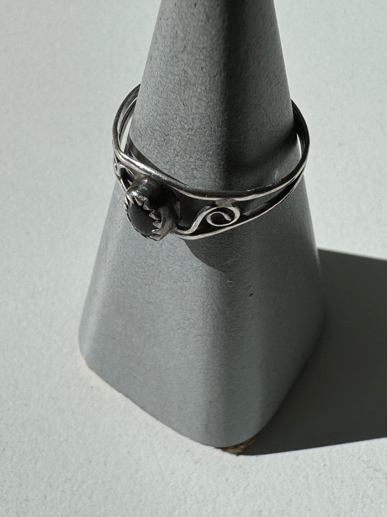 Onyx and sterling silver ring