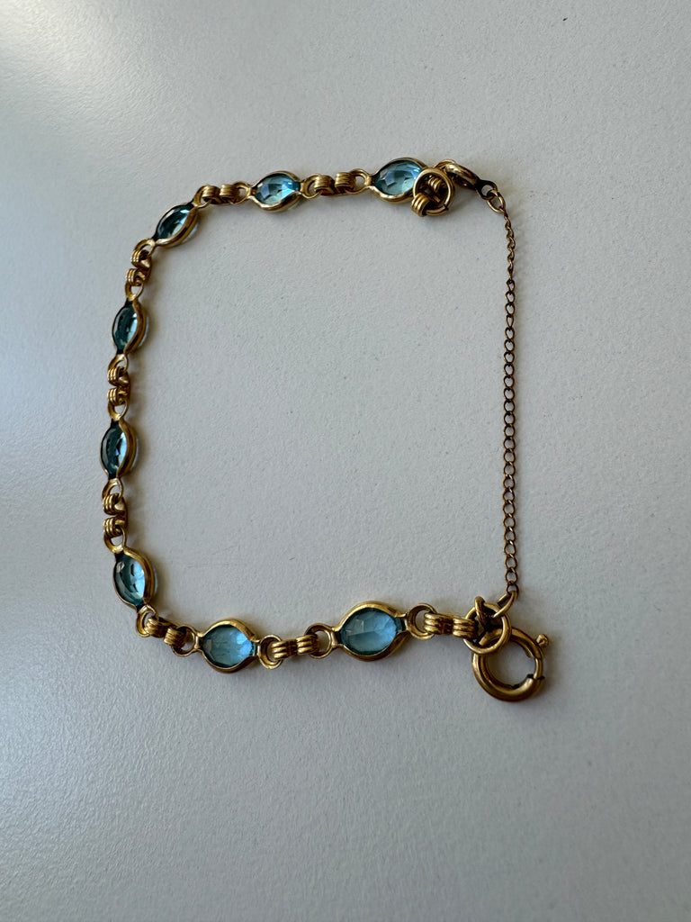 Gold Fill and blue topaz bracelet