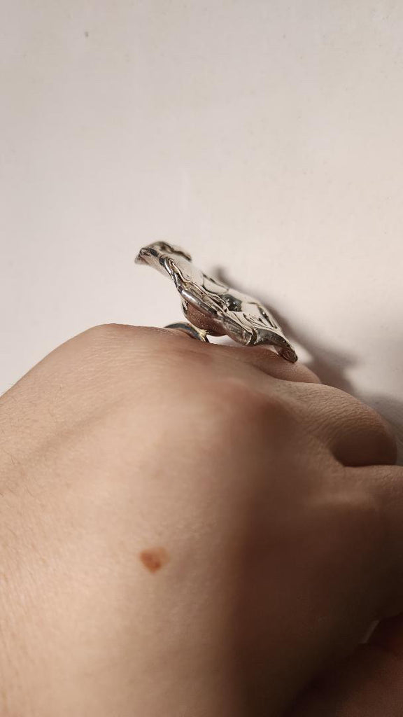 Vintage Sterling stunning artisan designer made ring size 7.5