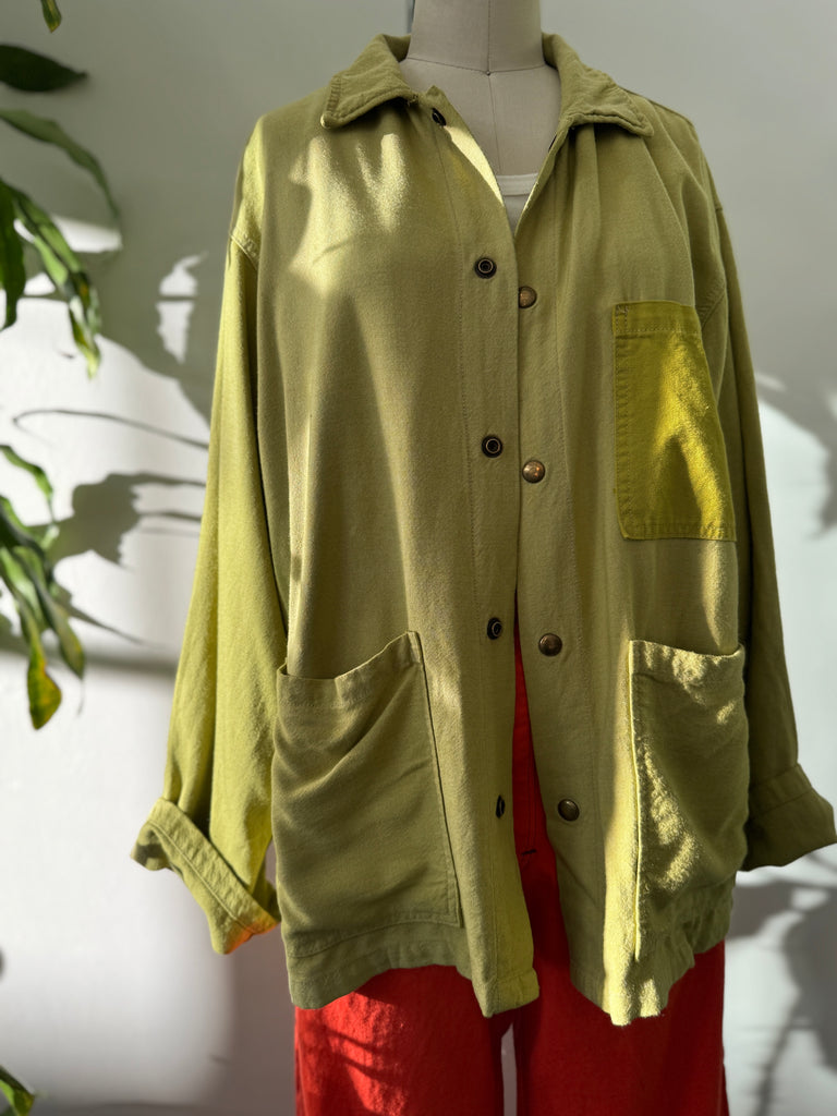 Handmade cotton Overdyed chore coat