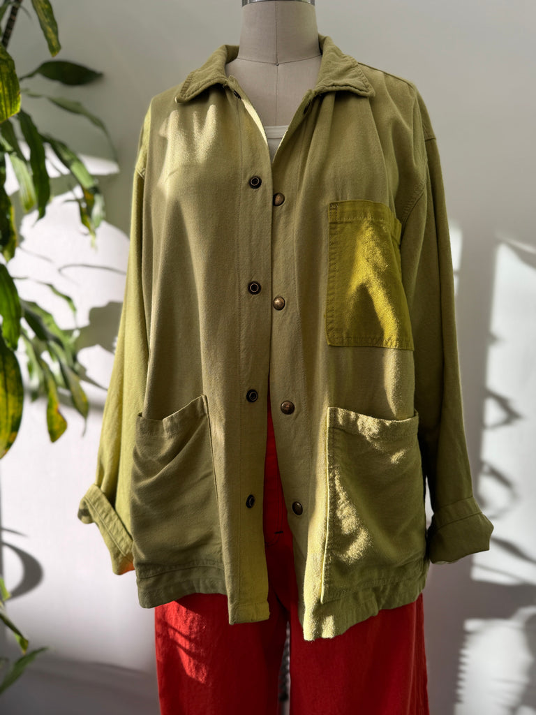 Handmade cotton Overdyed chore coat