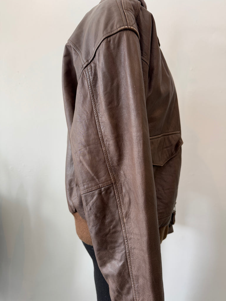 Vintage soft brown leather jacket