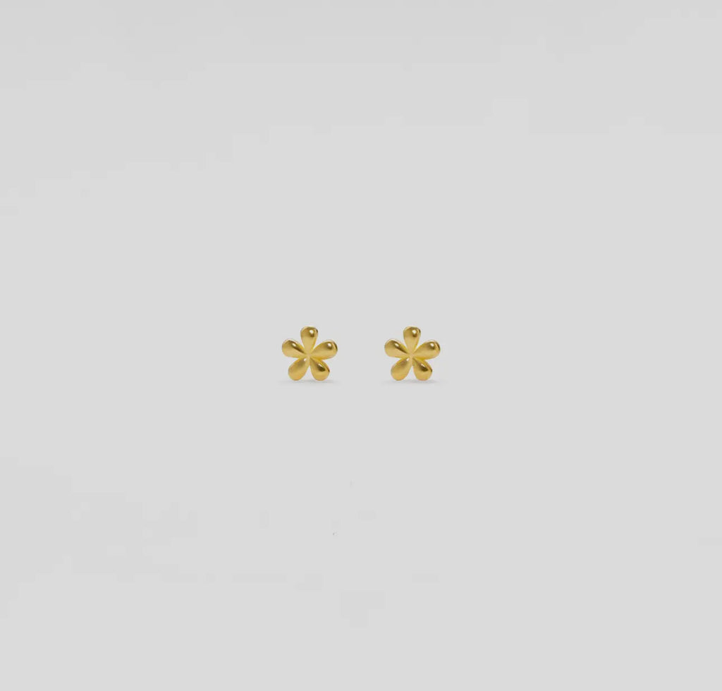 Flower stud earring | gold