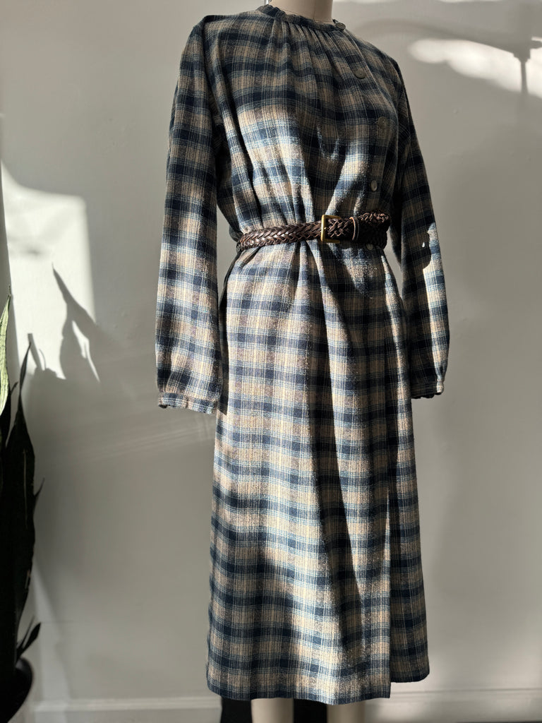 Vintage plaid wool blend dress