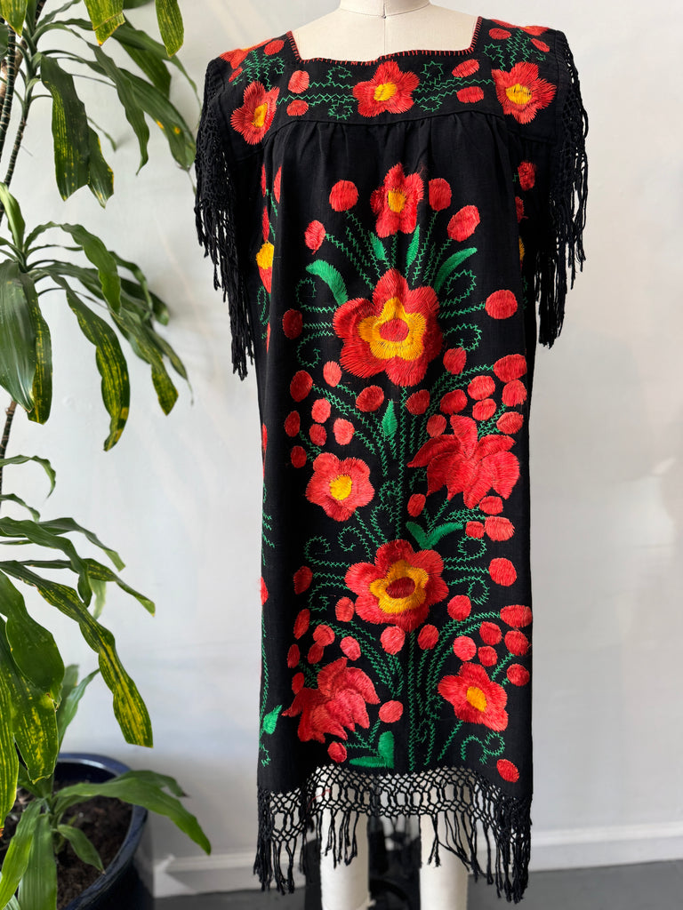 Embroidered woven cotton dress