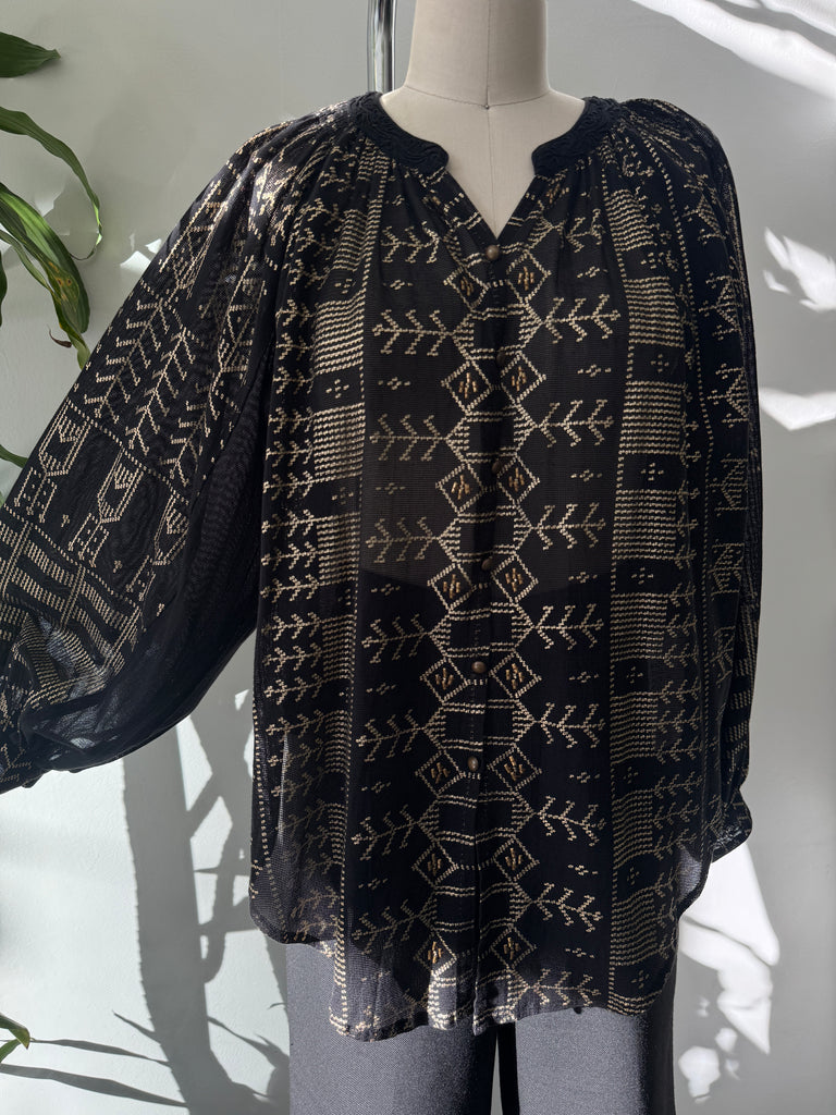 New Romantics mesh and hand painted top