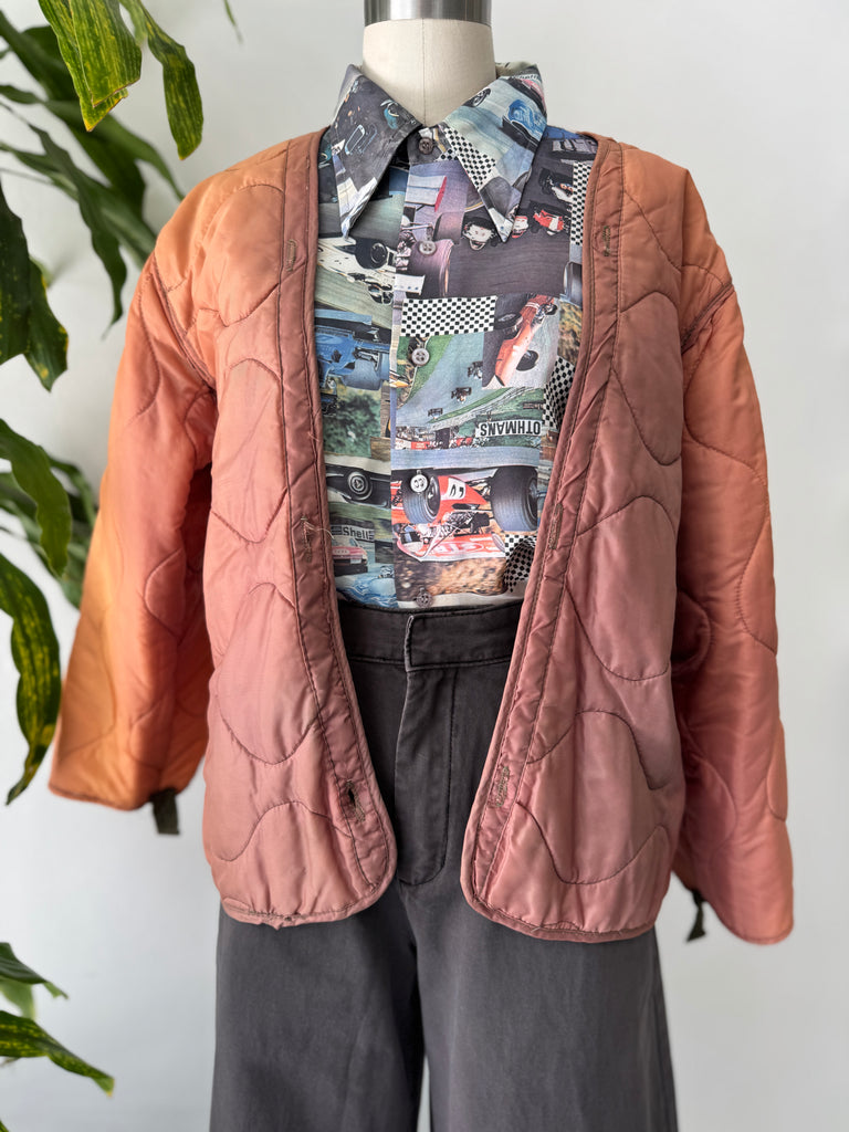 Ombré vintage quilted liner jacket