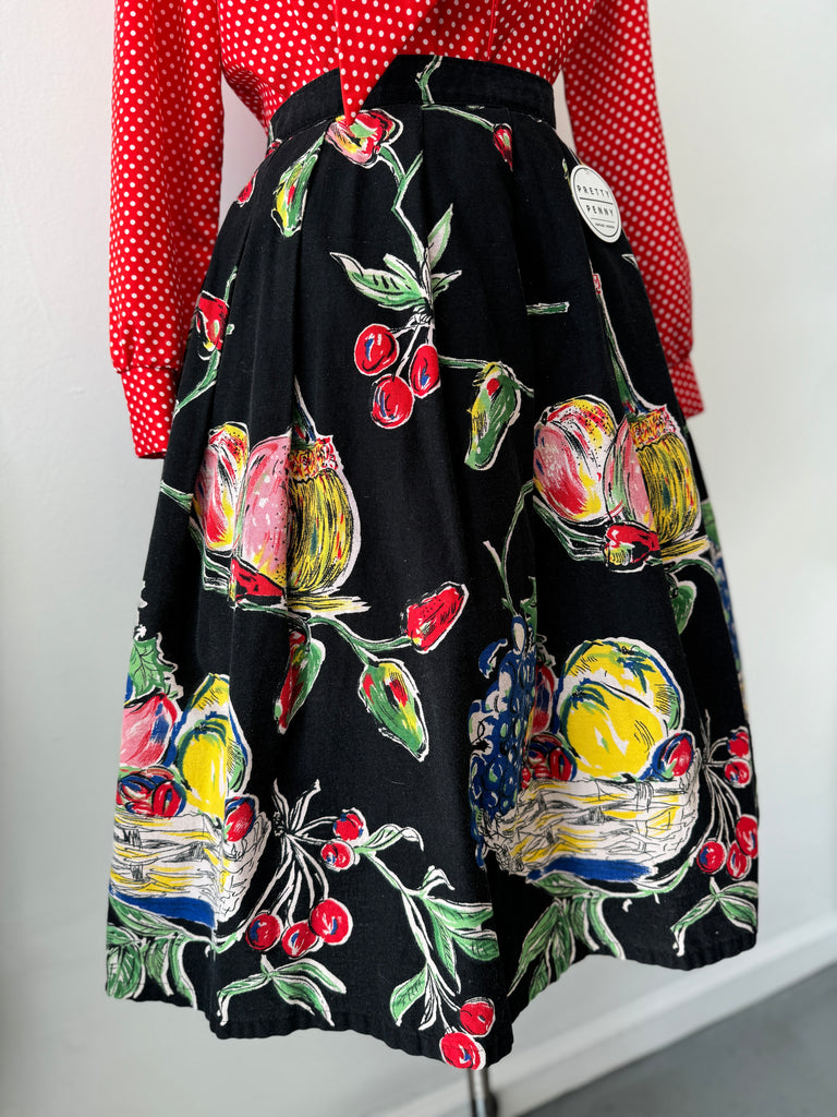 Vintage novelty print skirt waist 27|30”