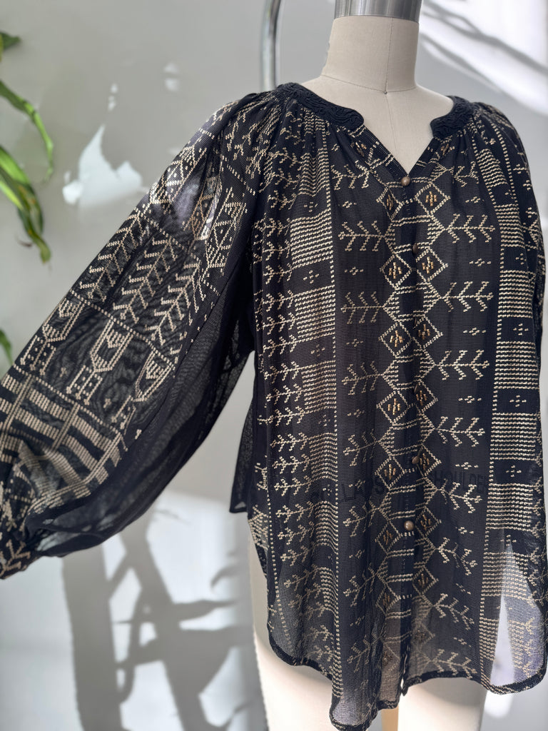 New Romantics mesh and hand painted top