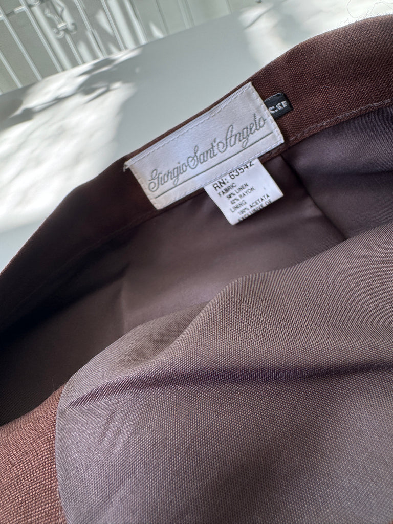 Giorgio Sant Angelo Brown linen skirt waist “27”
