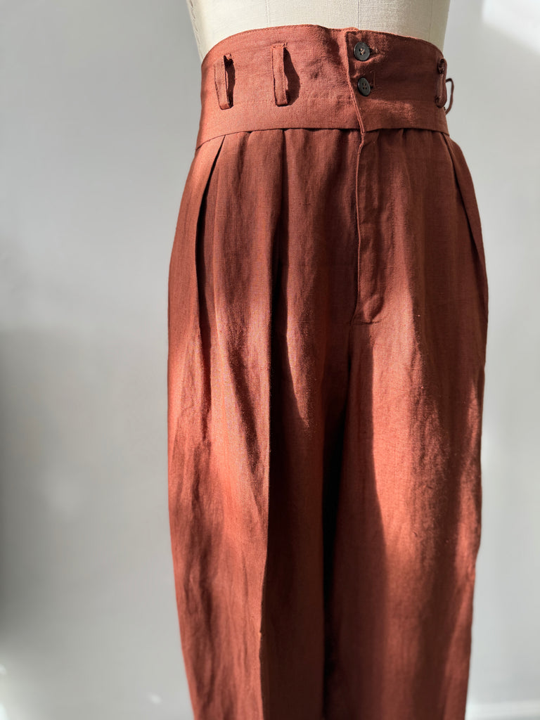 High waist linen pants