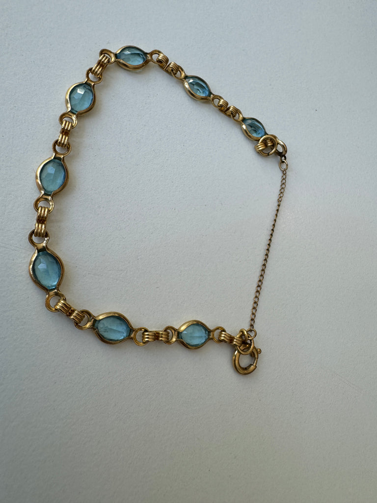 Gold Fill and blue topaz bracelet