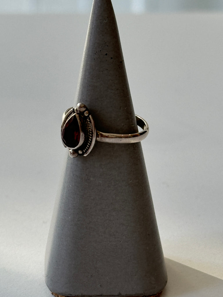 Sterling silver and garnet ring size 9