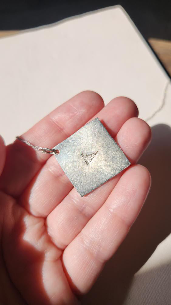 Sterling and abalone artisan pendant necklace