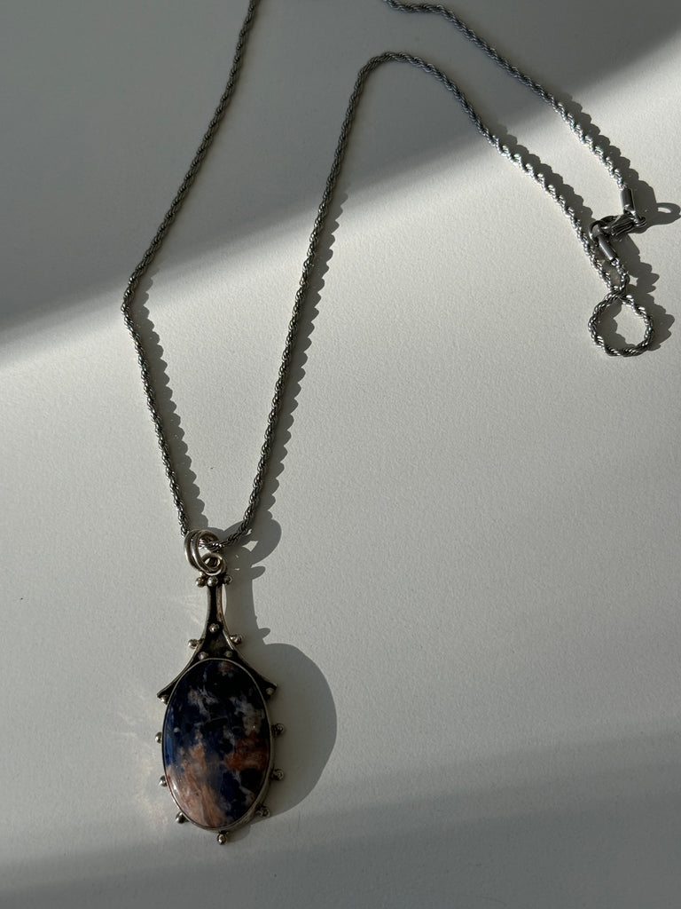 Sodalite Stone and sterling necklace