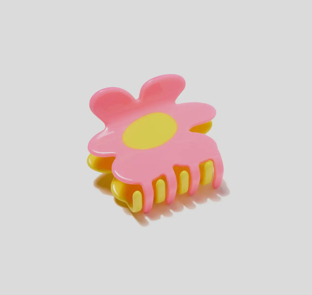 CHUNKS flower claw in yellow + pink