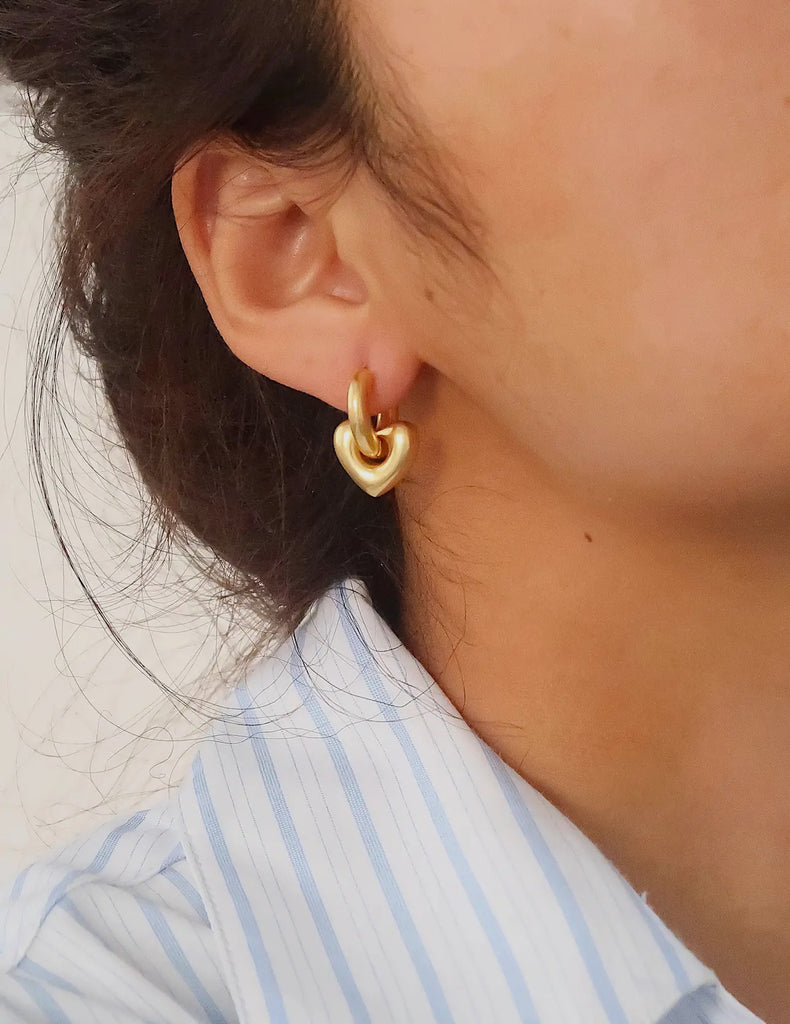 Heart hoop earrings