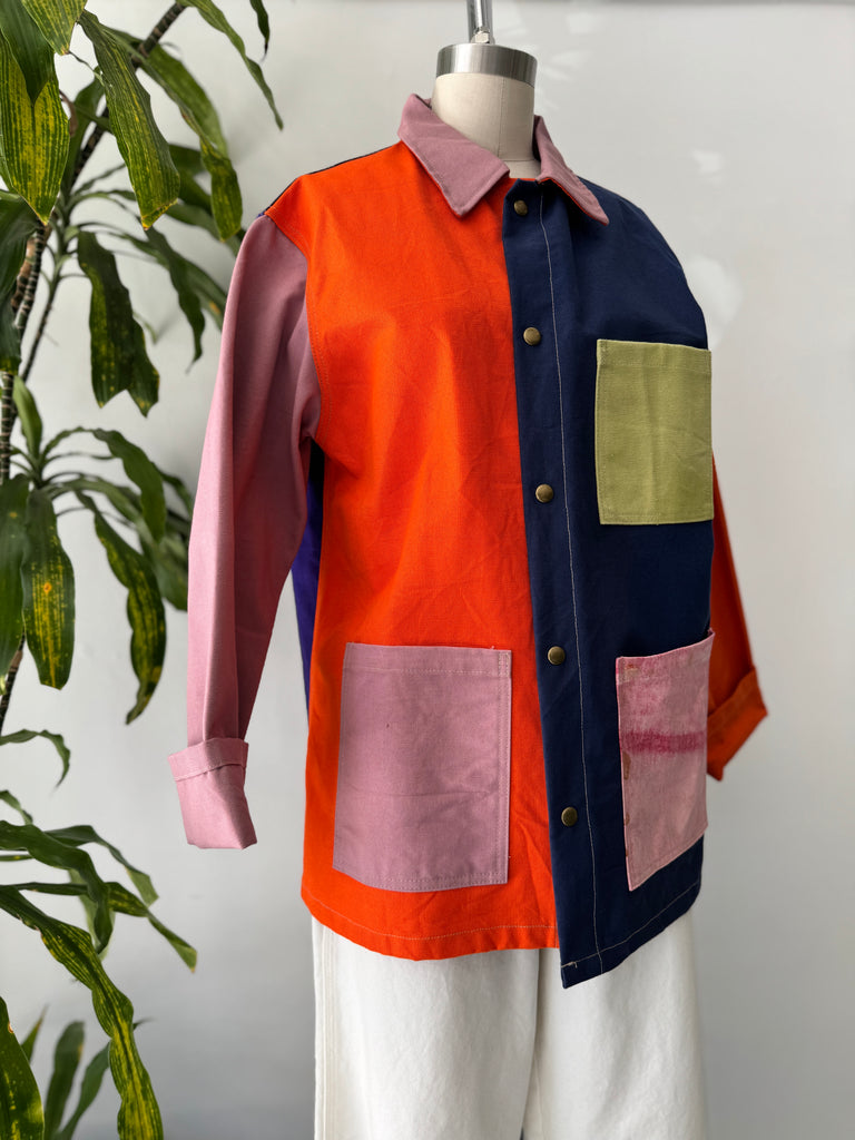 Patchwork chore coat