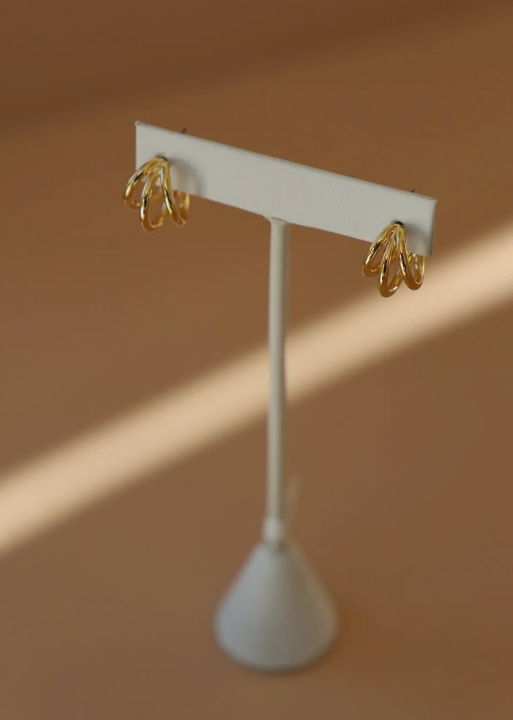 Triple hoop studs