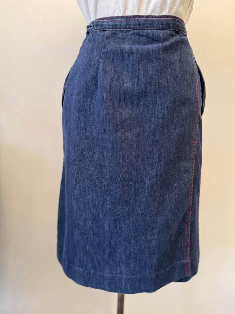 Vintage denim wrap skirt